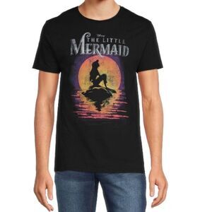 New Disney Men’s Black T-shirt Graphic Tee The Little Mermaid Size 3x XXXL 3XL